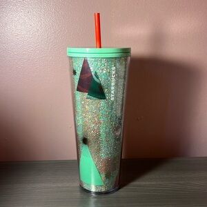 STARBUCKS 24 OZ 2020 GLITTER CHRISTMAS TUMBLER